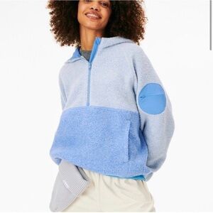 NEW Outdoor Voices||Megafleece Wool Half Zip Pullover Hoody, Dusty Blue …